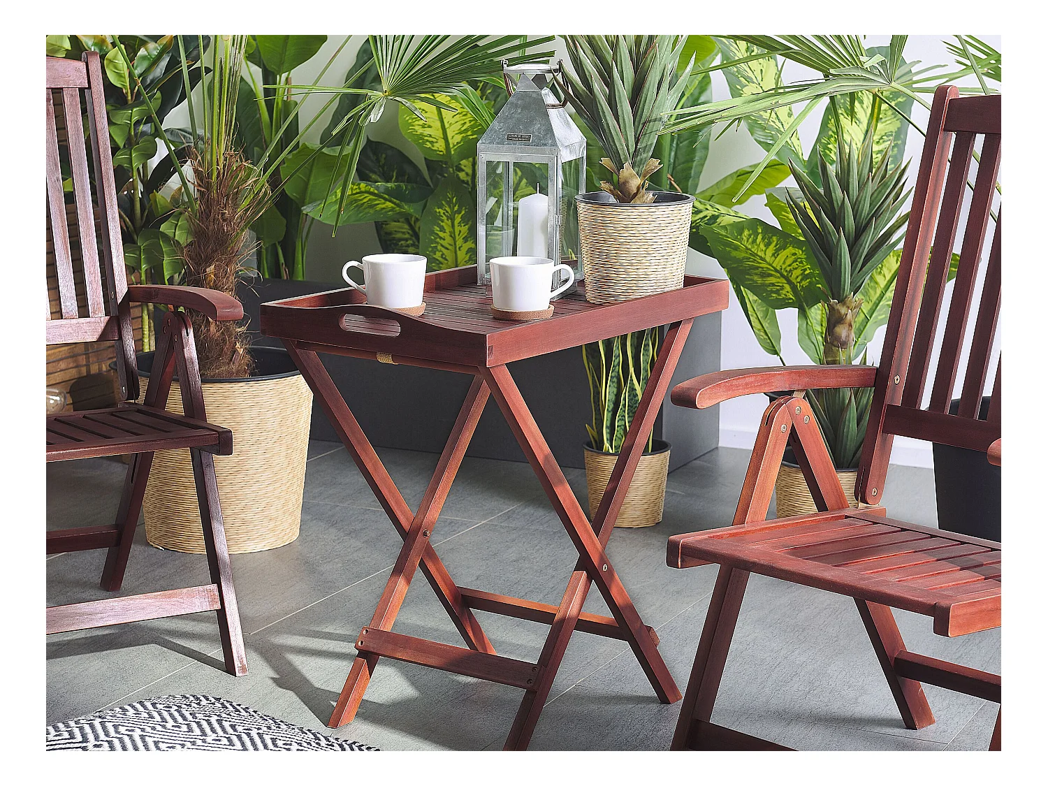 Table d'appoint pour le jardin TOSCANA Acacia Marron foncé