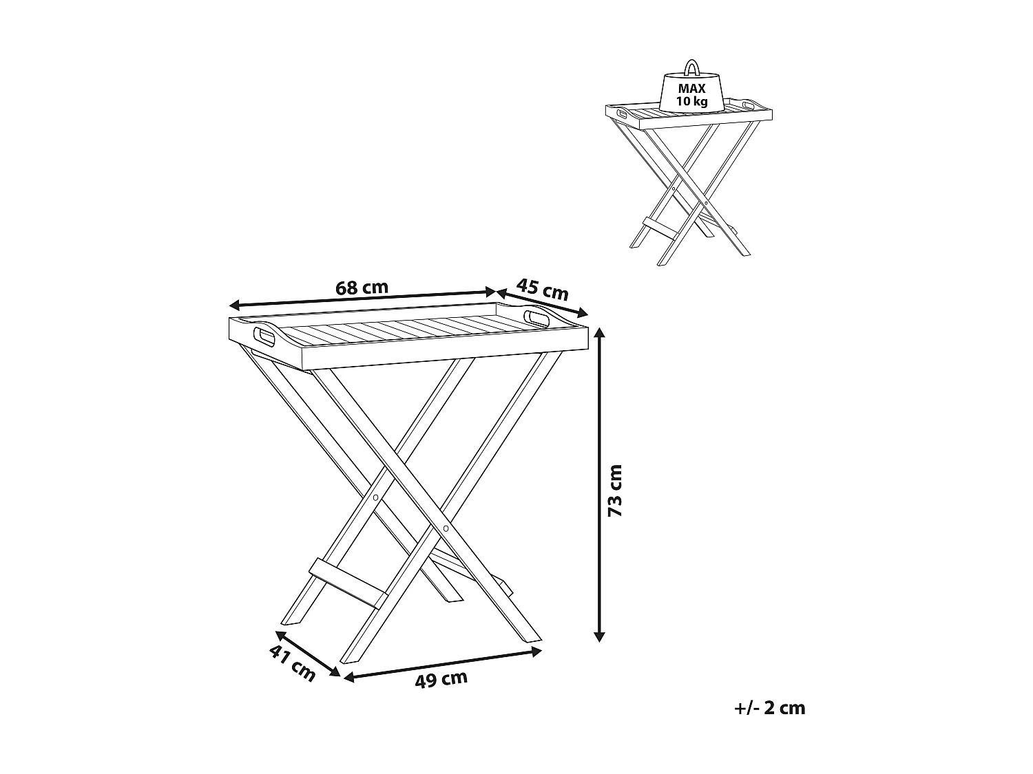 Table d'appoint pour le jardin TOSCANA Acacia Marron foncé