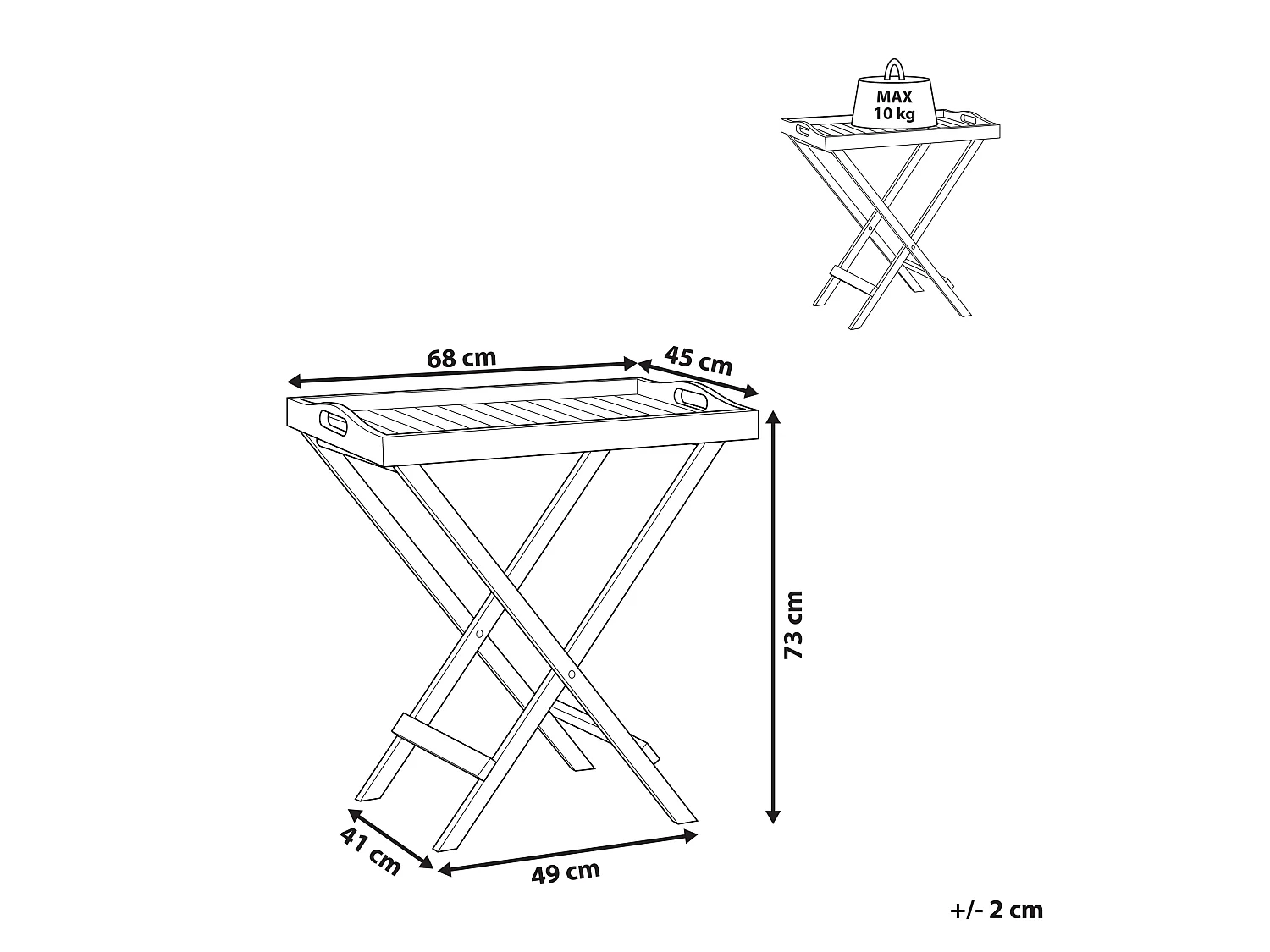 Tuin bijzettafel TOSCANA Acaciahout Donkerbruin