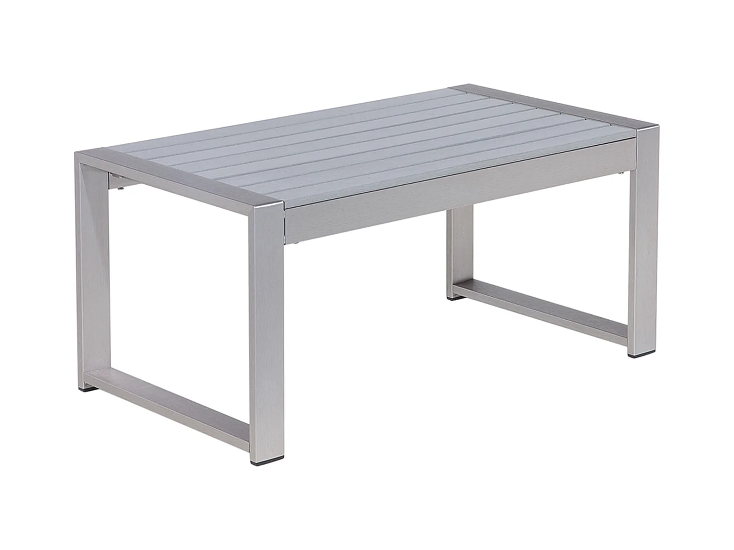 Praktischer Couchtisch Aluminium 90 x 50 cm Hellgrau Salerno