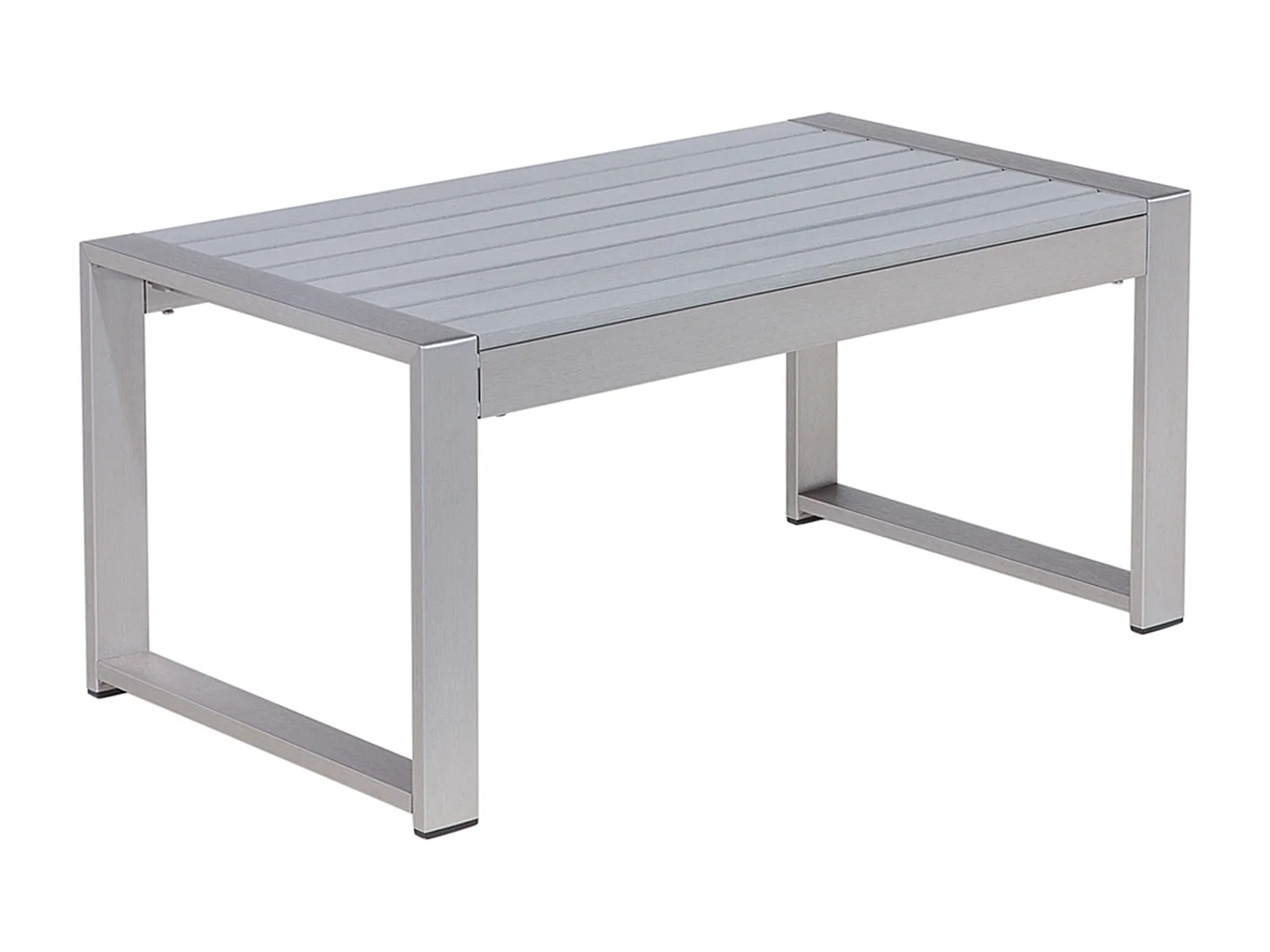 Table basse de jardin SALERNO 90 cm 50 cm Métal Gris clair