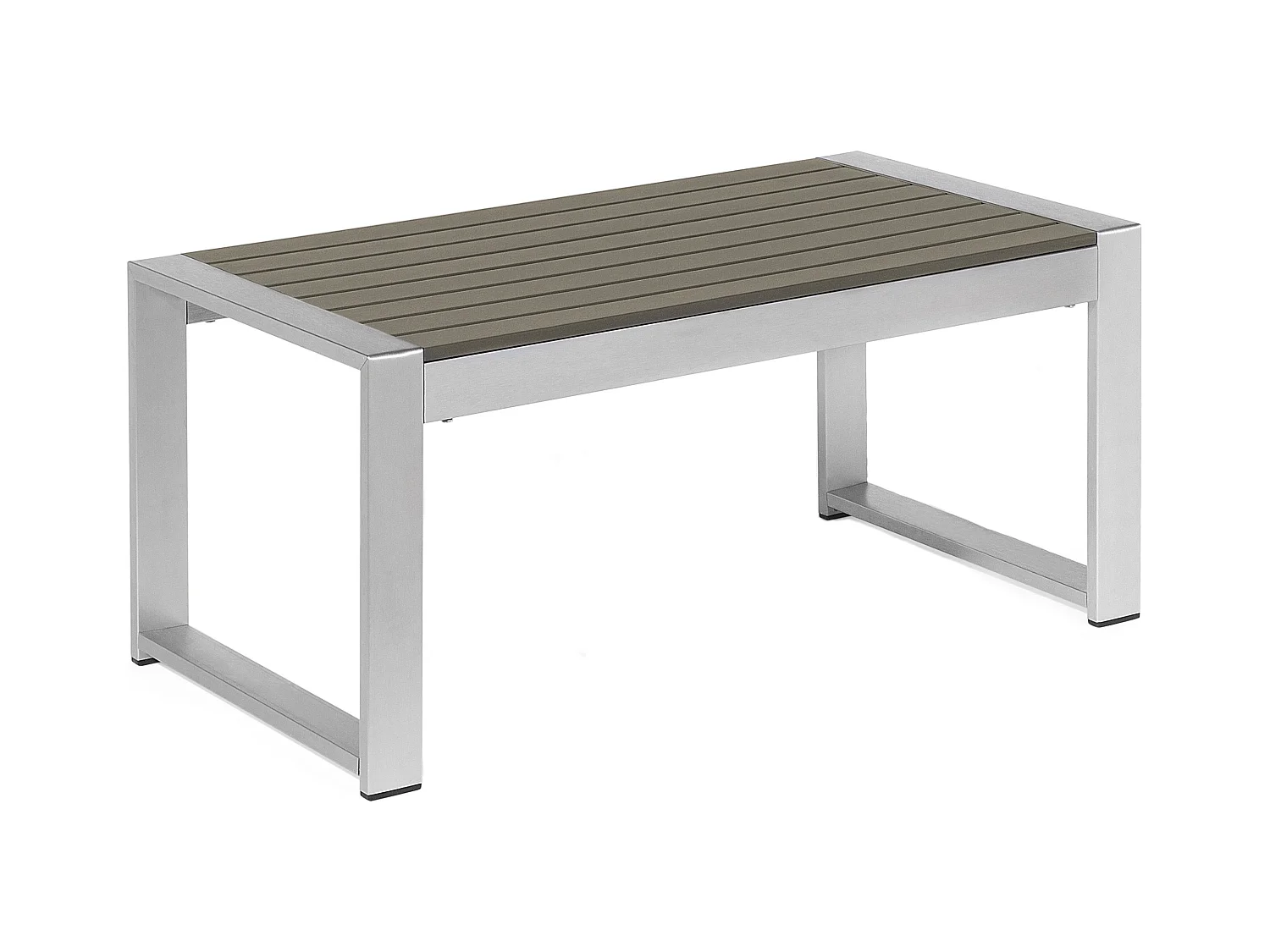 Praktischer Couchtisch Aluminium 90 x 50 cm Dunkelgrau Salerno