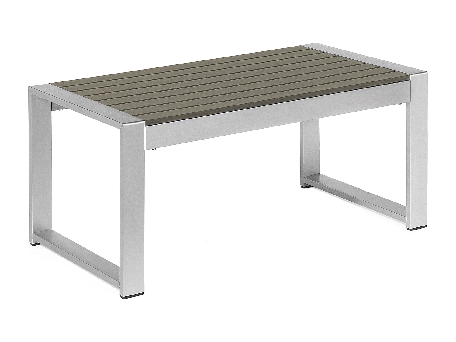 Praktischer Couchtisch Aluminium 90 x 50 cm Dunkelgrau Salerno