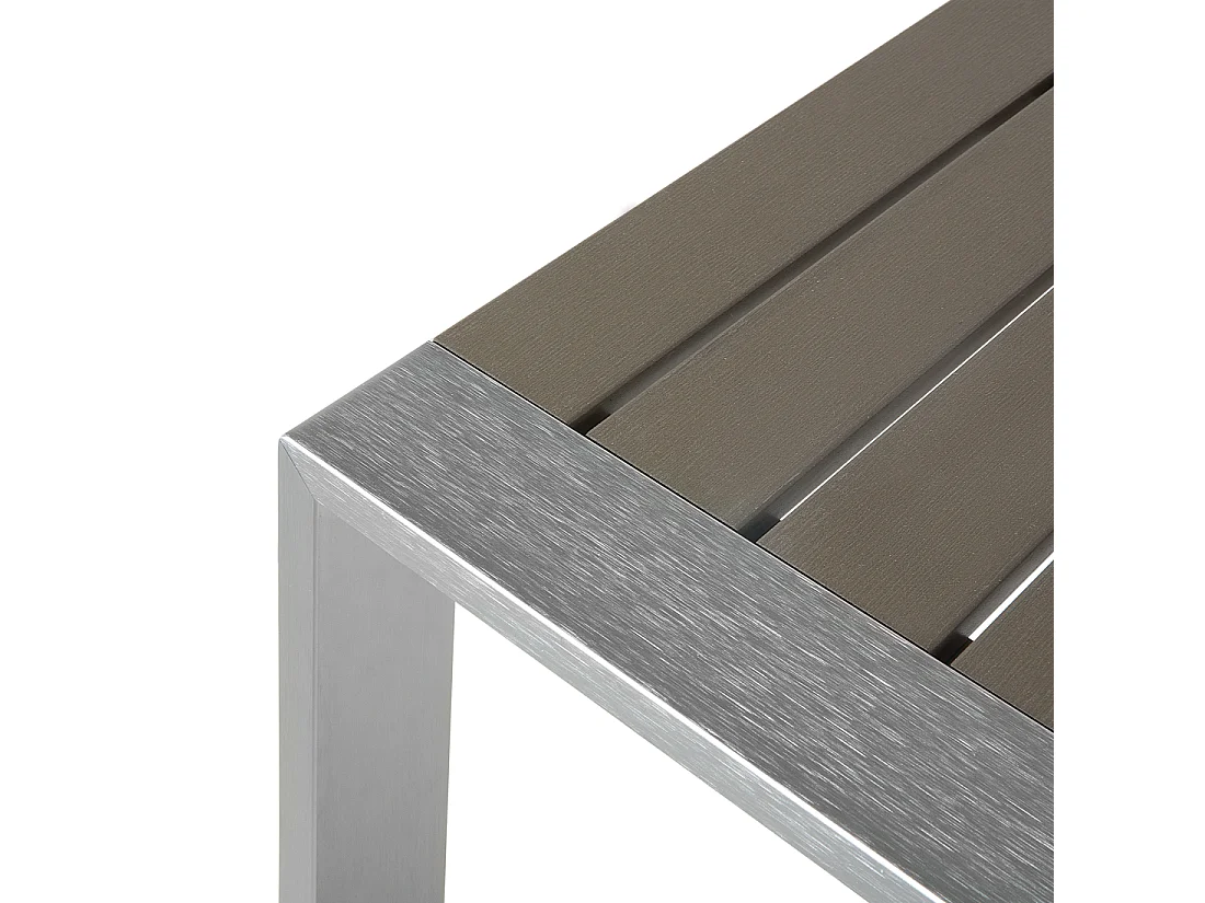 Table basse de jardin SALERNO 90 cm 50 cm Métal Gris foncé