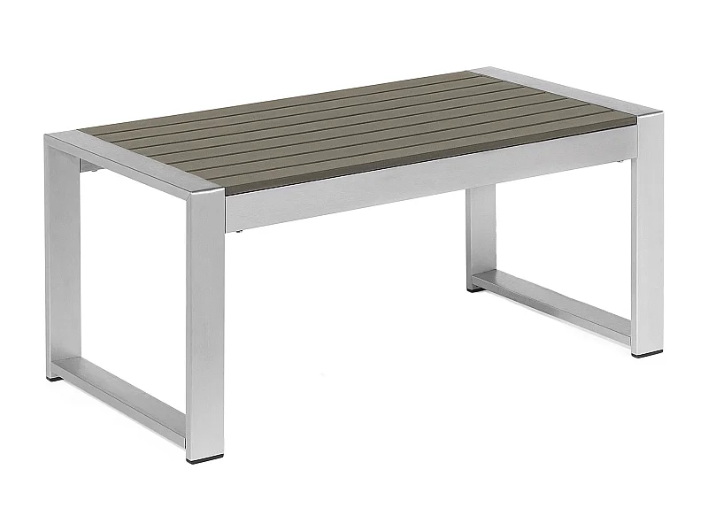 Praktischer Couchtisch Aluminium 90 x 50 cm Dunkelgrau Salerno