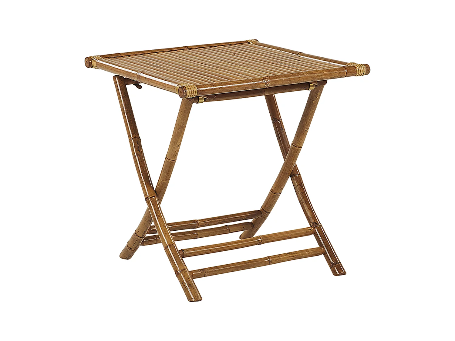 Trendy Teetisch heller Holzfarbton Bambusholz klappbare Tischplatte Molise