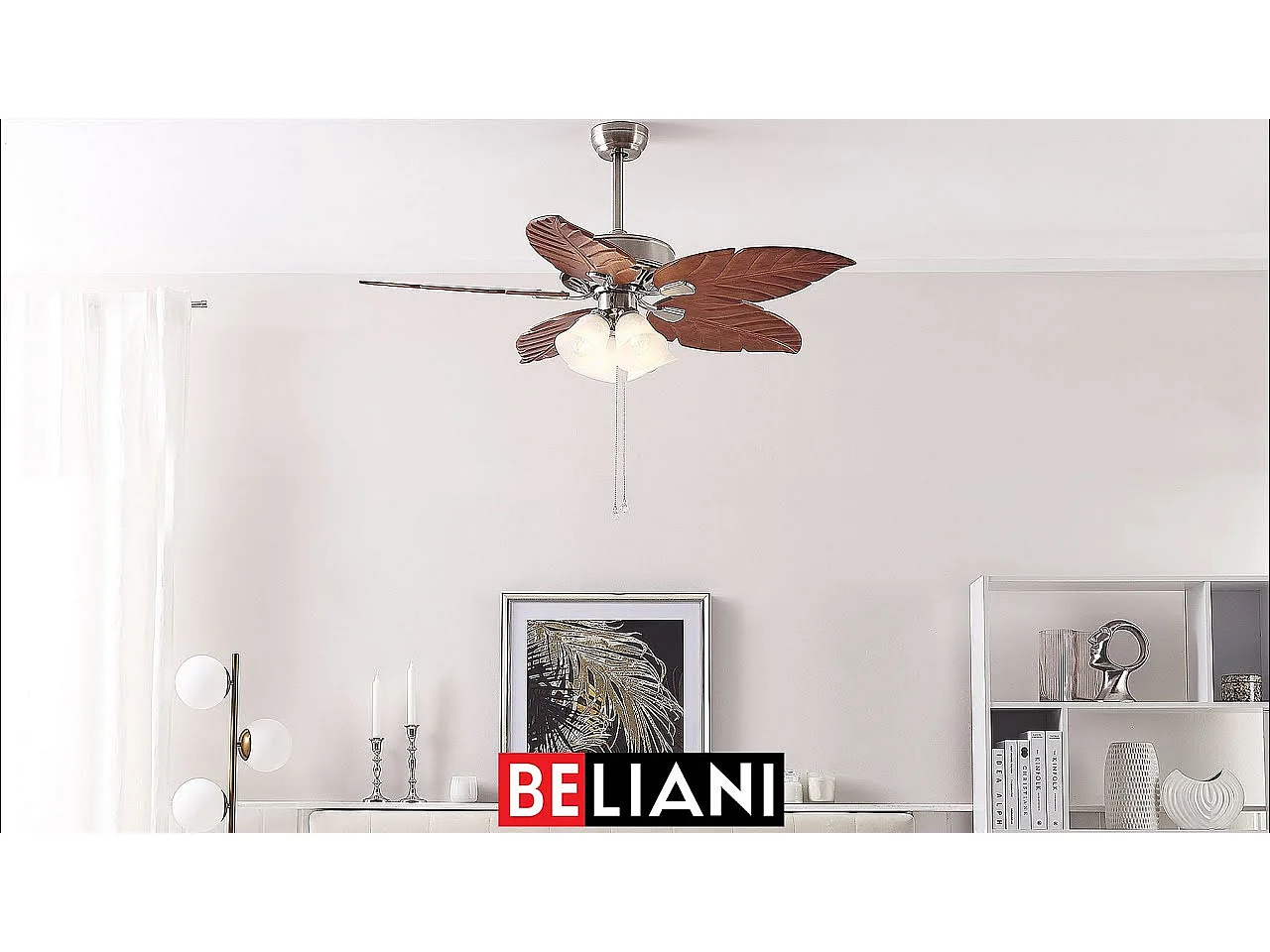Ventilateur de plafond avec lampe GILA Argenté