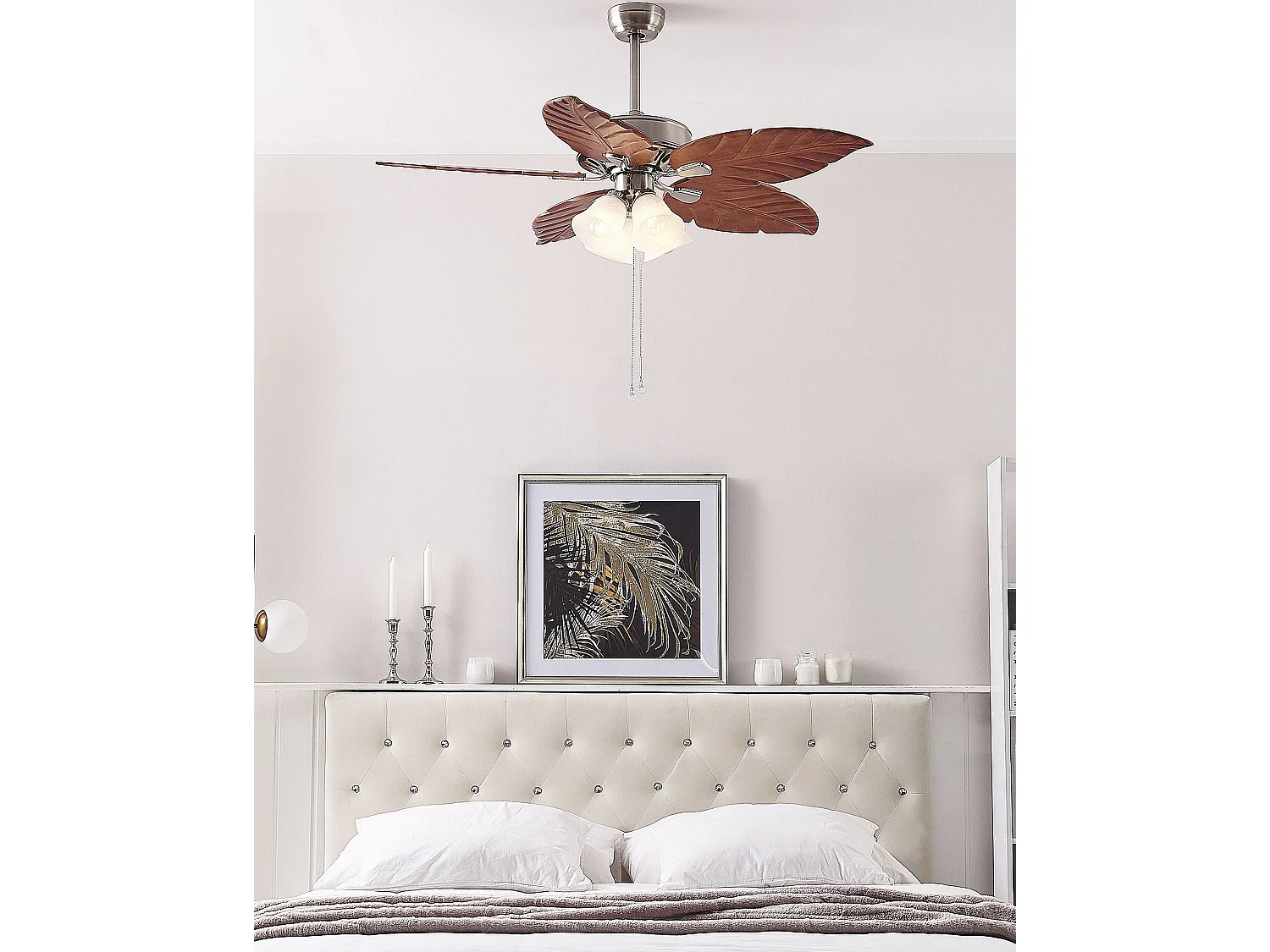 Ventilateur de plafond avec lampe GILA Argenté