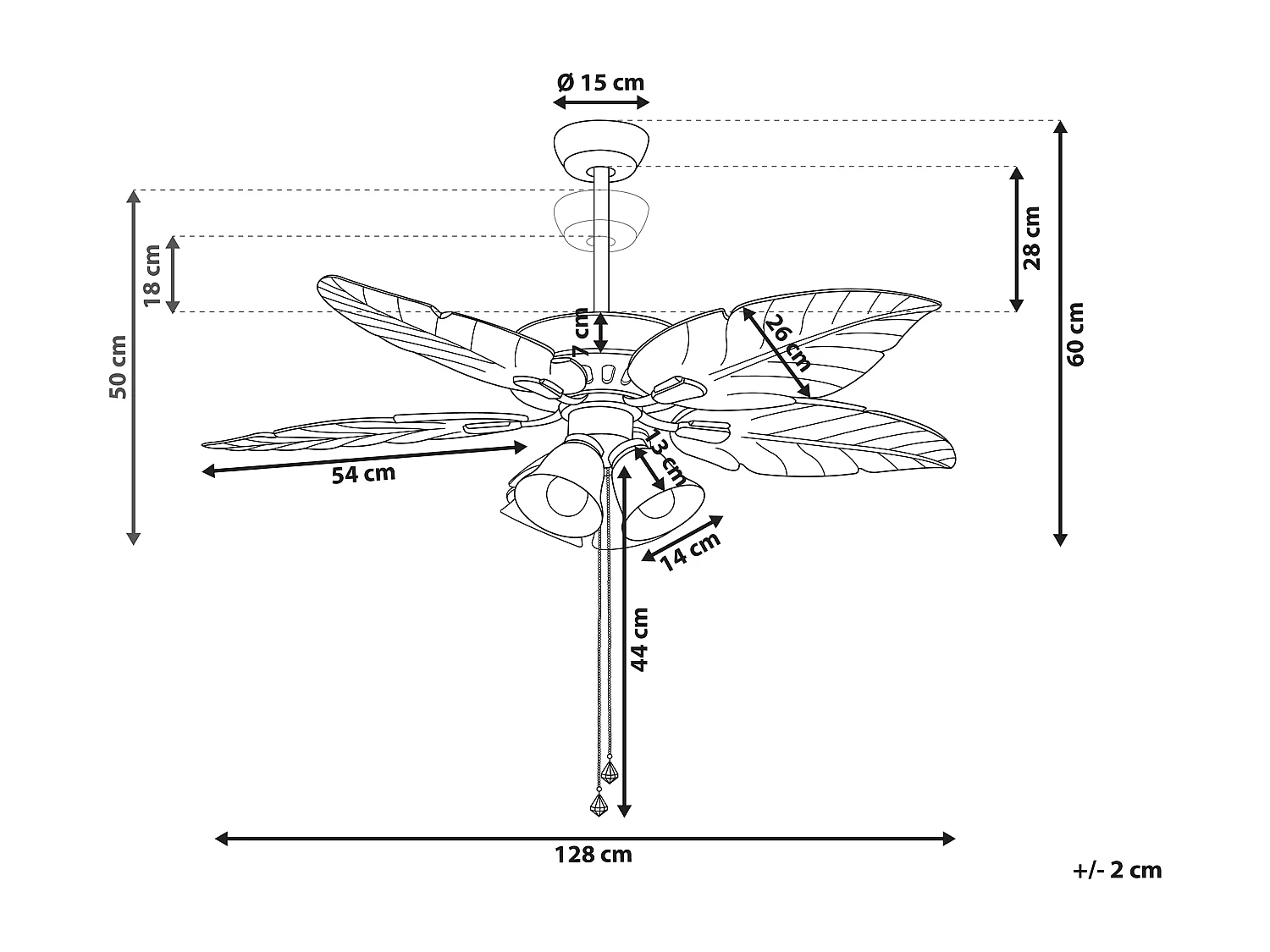 Ventilateur de plafond avec lampe GILA Argenté
