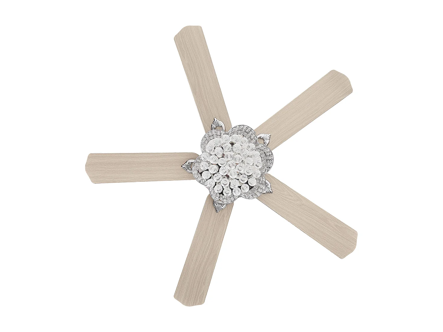 Ventilateur de plafond avec lampe HUAI Avec télécommande Argenté