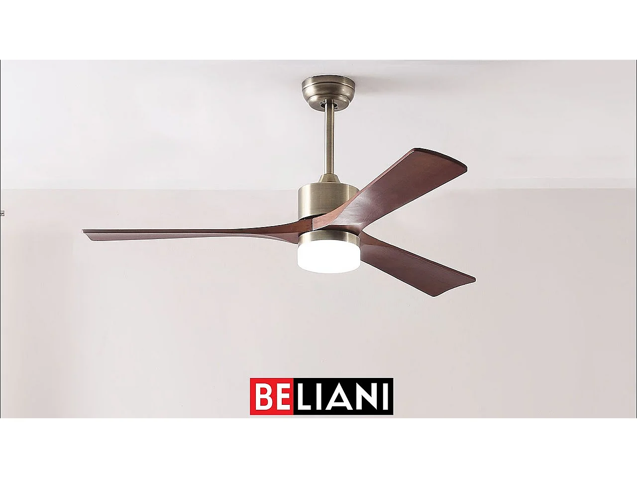 Ventilateur de plafond avec lampe ARUWIMI Avec télécommande Laiton