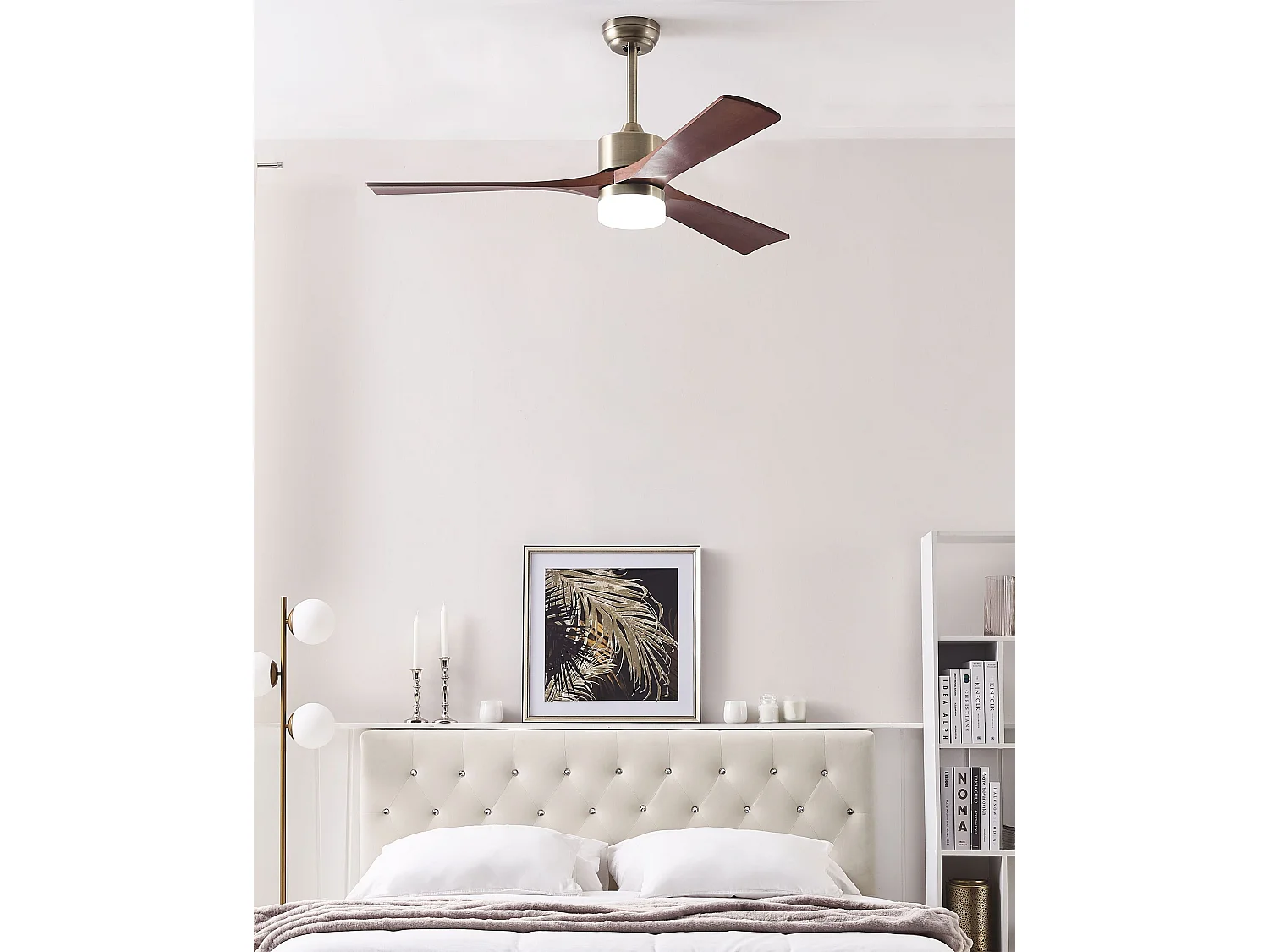 Ventilateur de plafond avec lampe ARUWIMI Avec télécommande Laiton