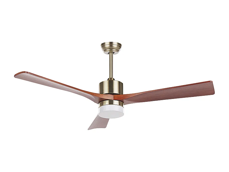 Ventilateur de plafond avec lampe ARUWIMI Avec télécommande Laiton