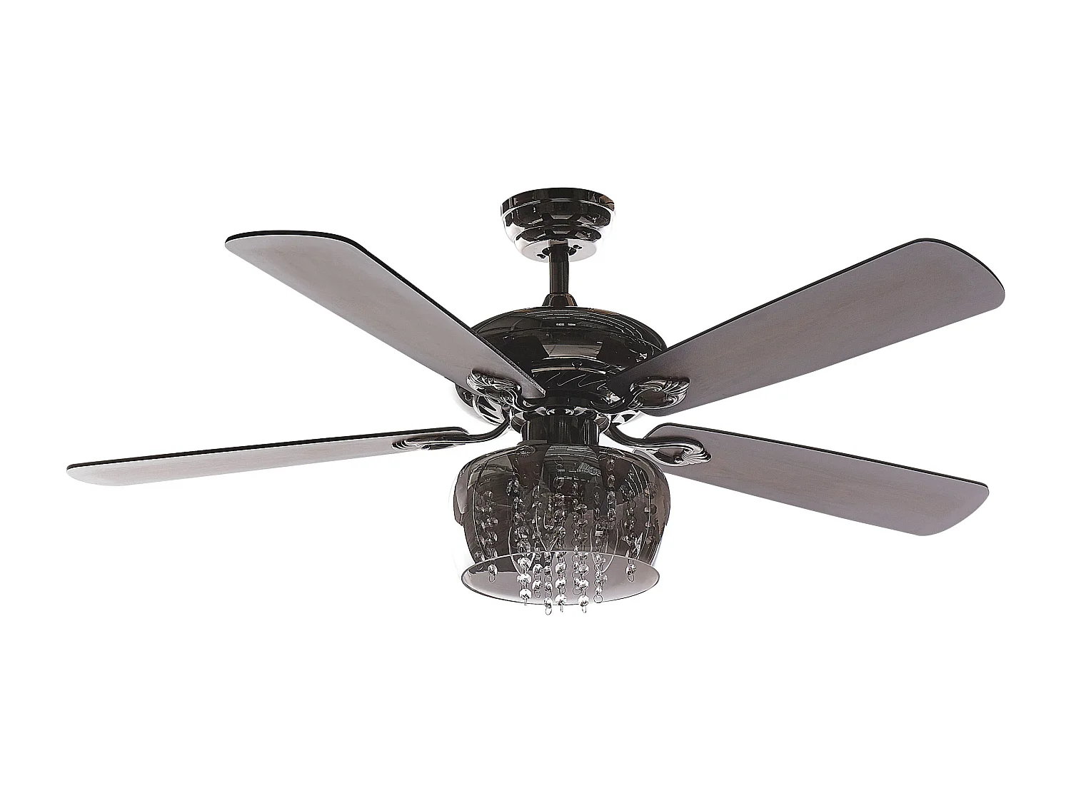 Ventilateur de plafond avec lampe noir et effet bois TOCANTIS