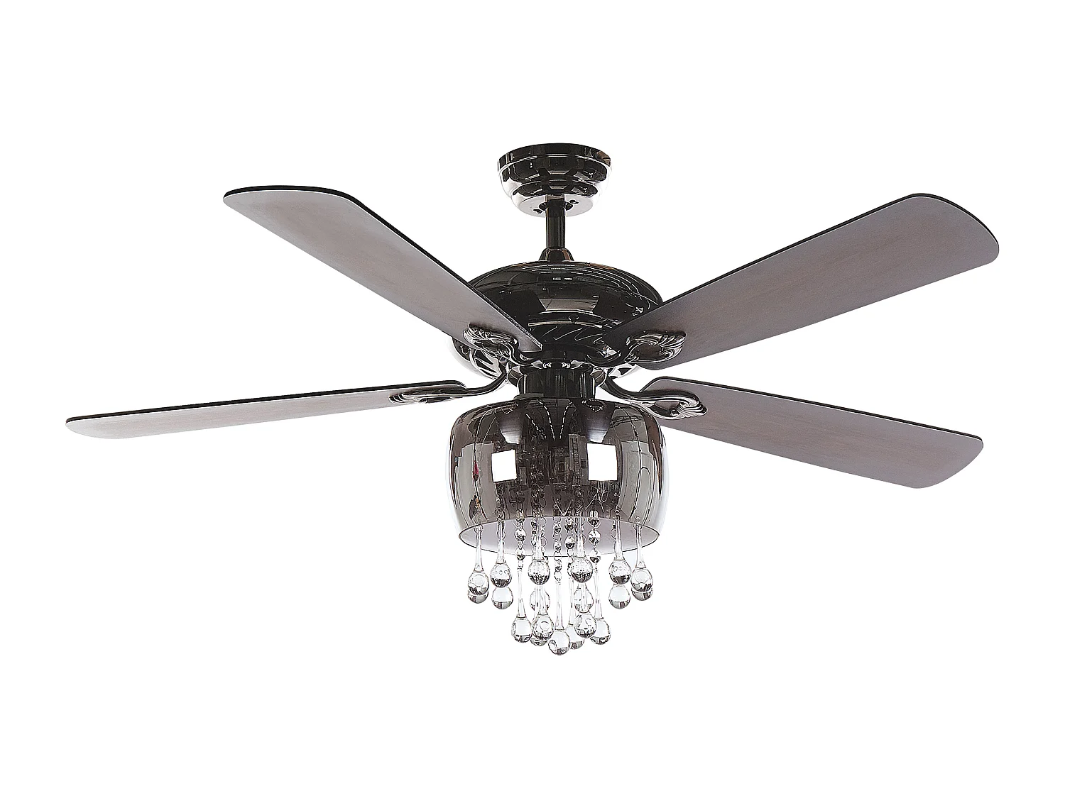 Ventilateur de plafond avec lampe noir et effet bois TOCANTIS
