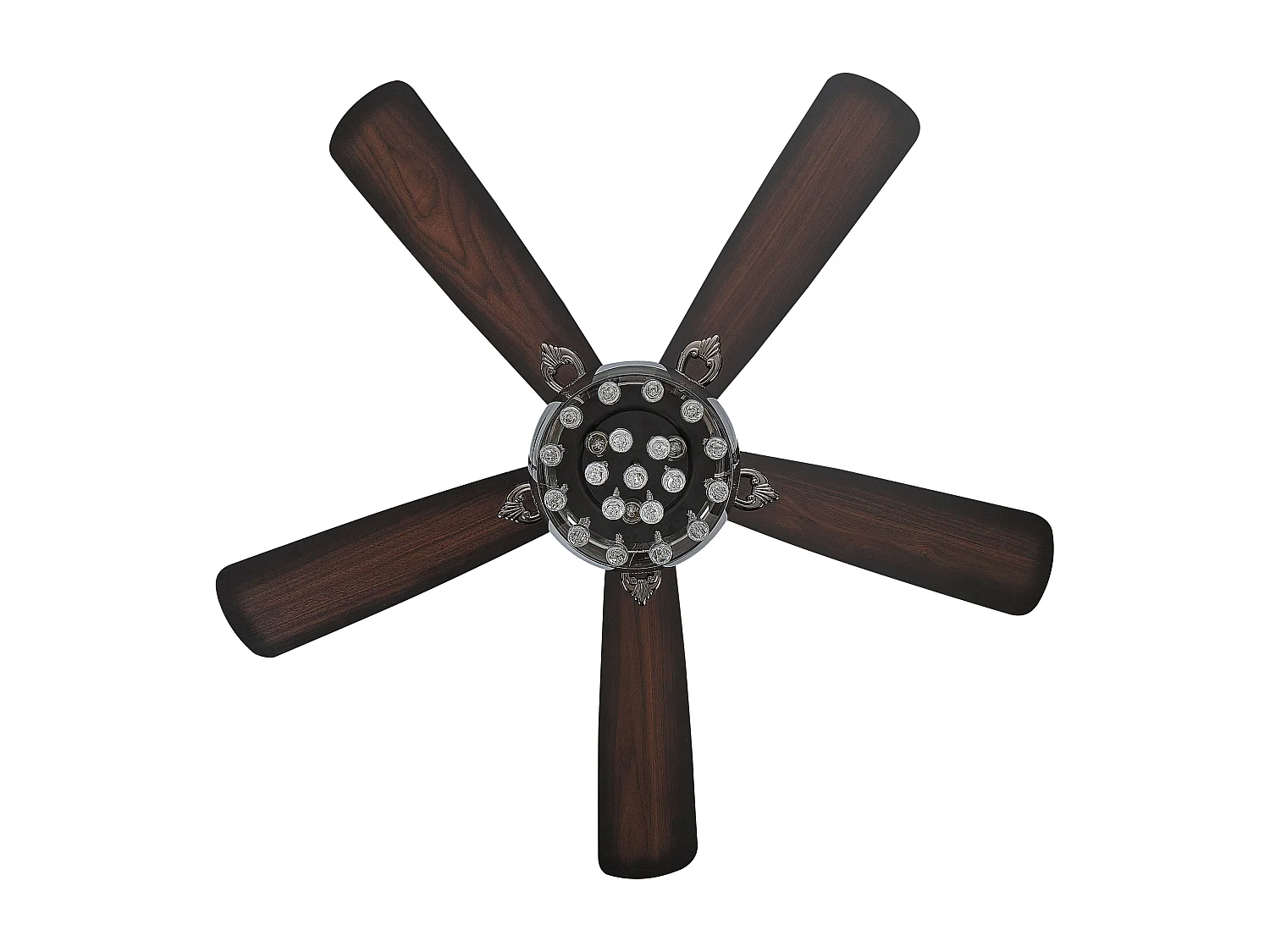 Ventilateur de plafond avec lampe noir et effet bois TOCANTIS