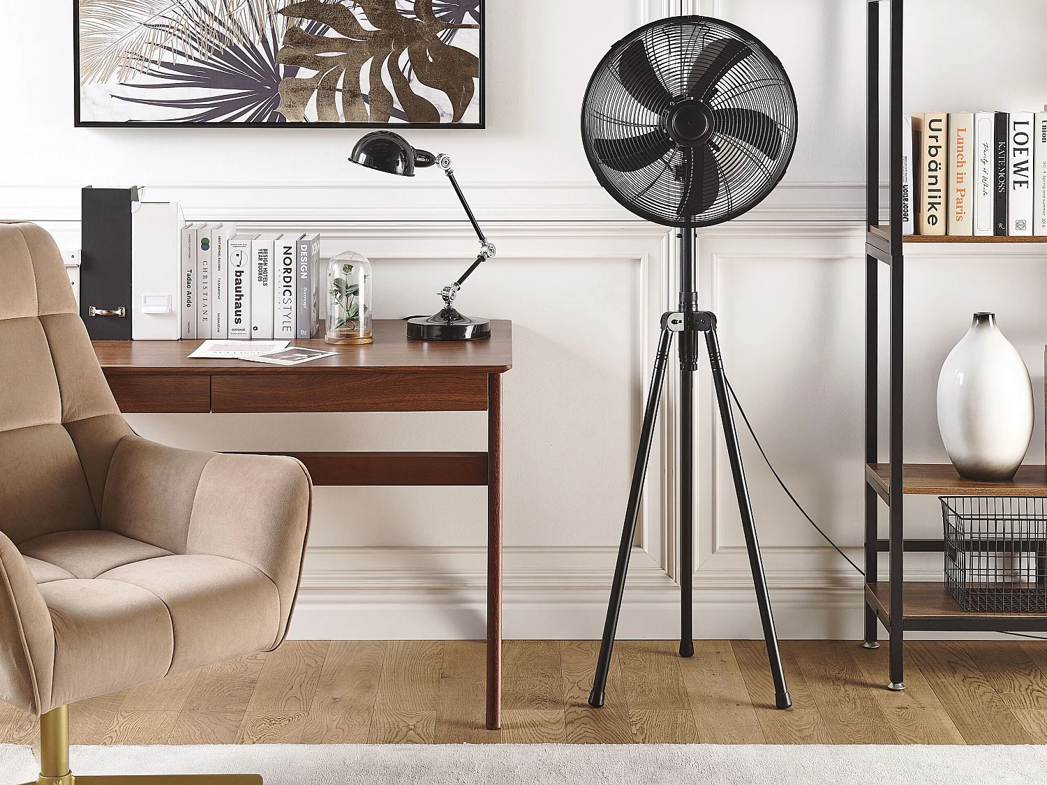 Ventilateur sur pied en métal noir TWEED