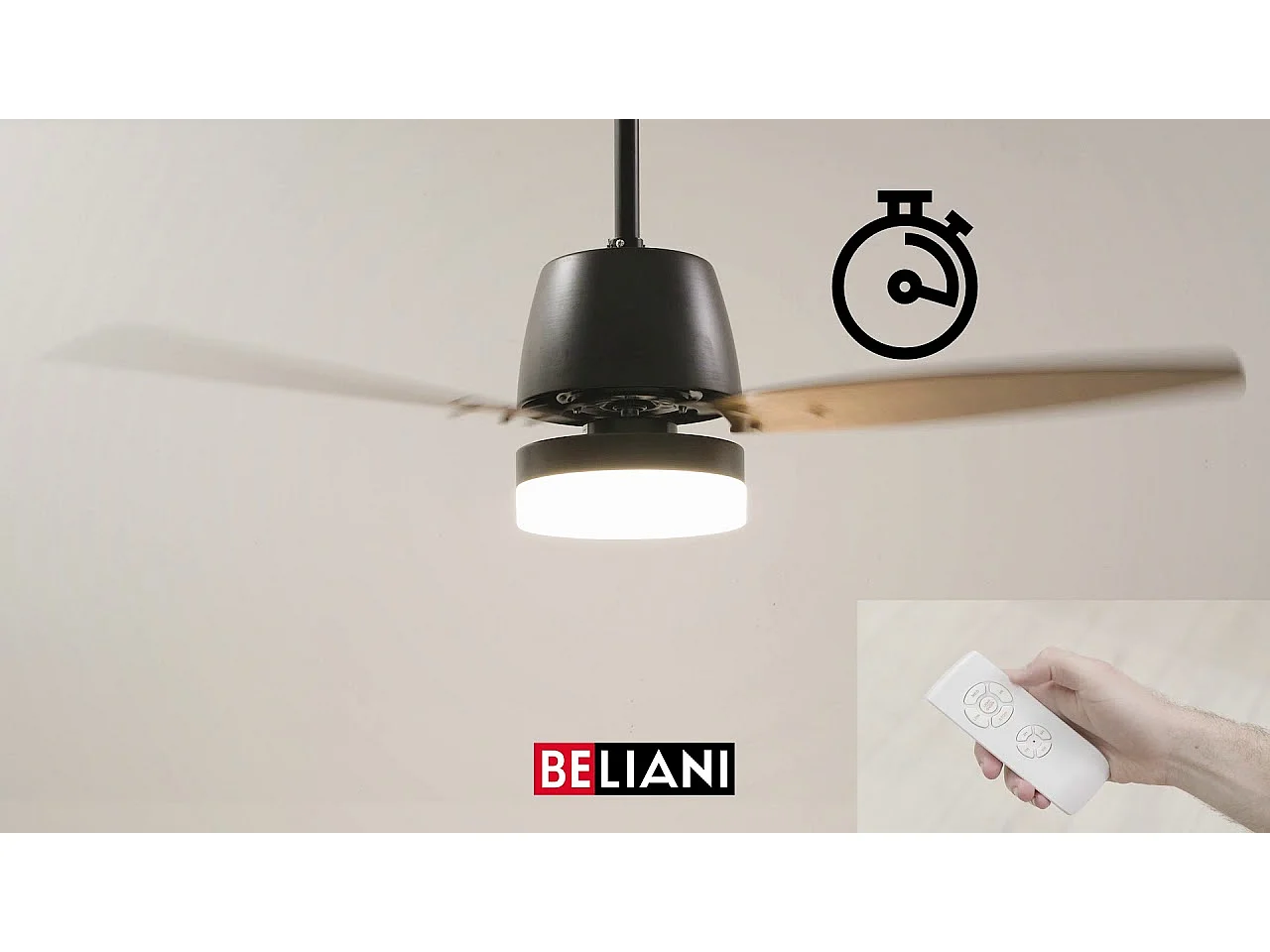 Ventilateur de plafond avec lampe MLAVA Avec télécommande Marron