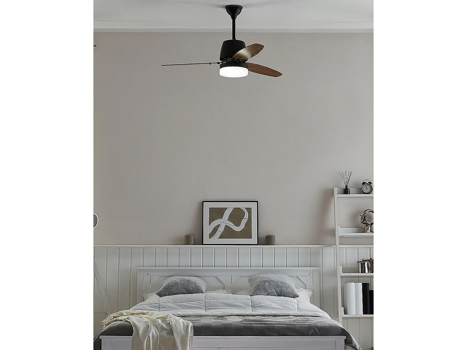 Ventilateur de plafond avec lampe MLAVA Avec télécommande LED Marron