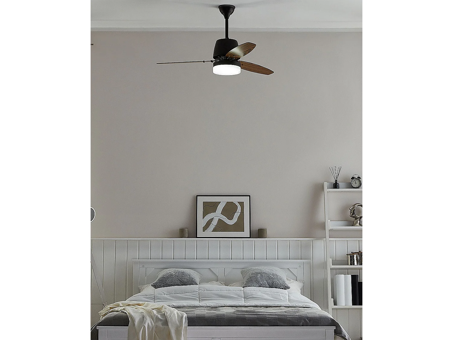 Ventilateur de plafond avec lampe MLAVA Avec télécommande Marron