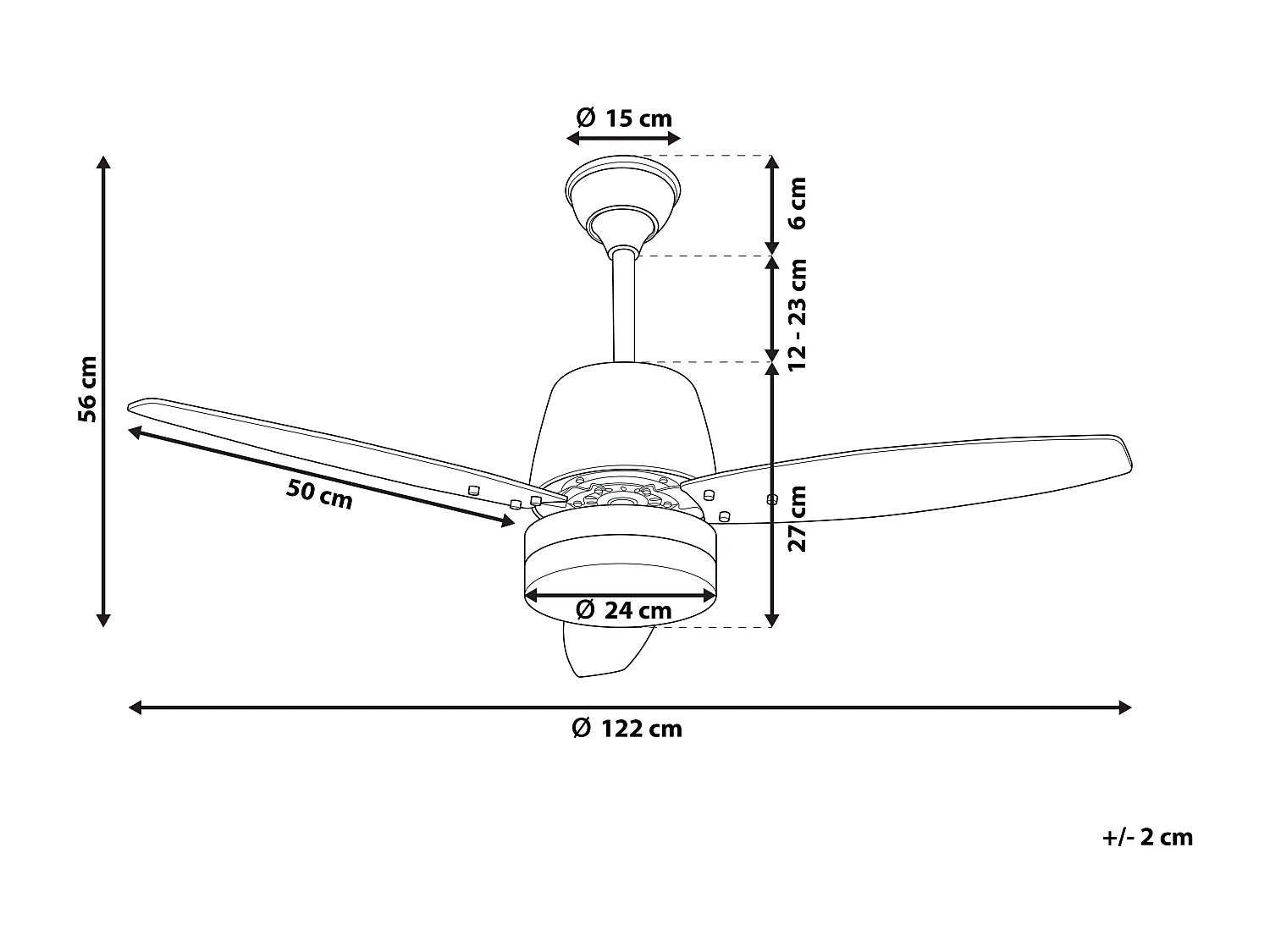 Ventilateur de plafond avec lampe MLAVA Avec télécommande LED Marron