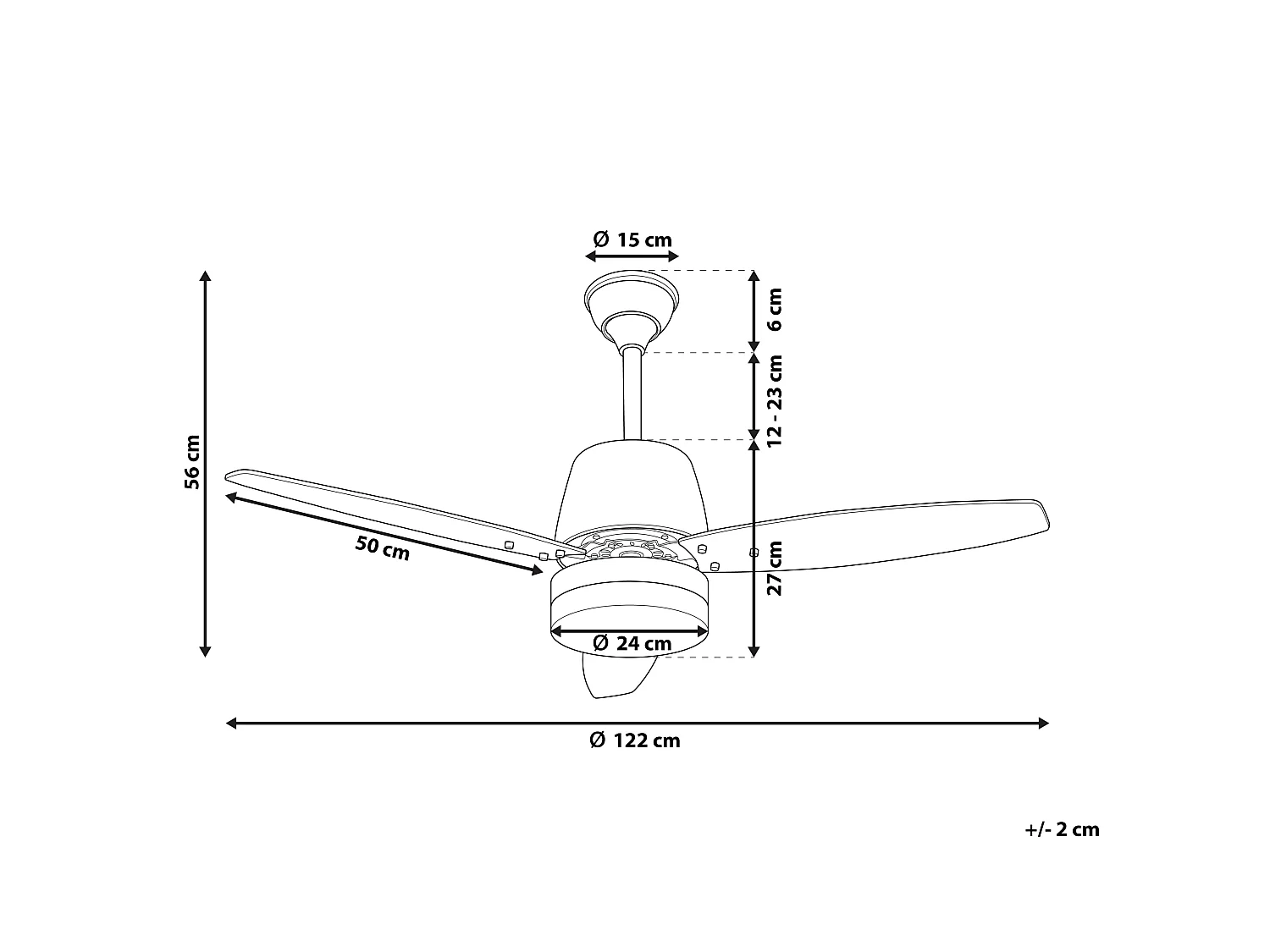 Ventilateur de plafond avec lampe MLAVA Avec télécommande Marron