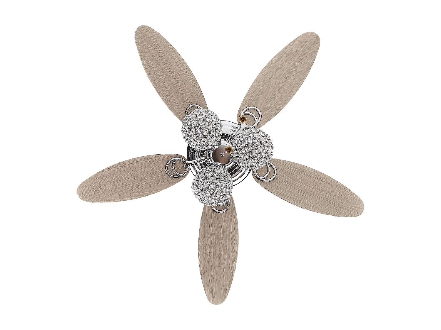 Ventilateur de plafond argenté avec lampe HEILONG