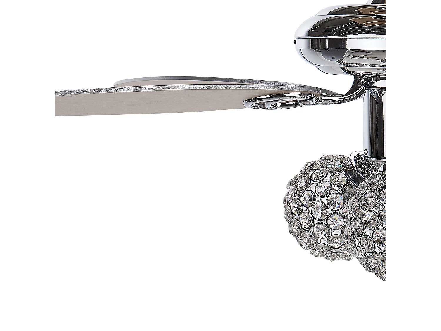 Ventilateur de plafond argenté avec lampe HEILONG