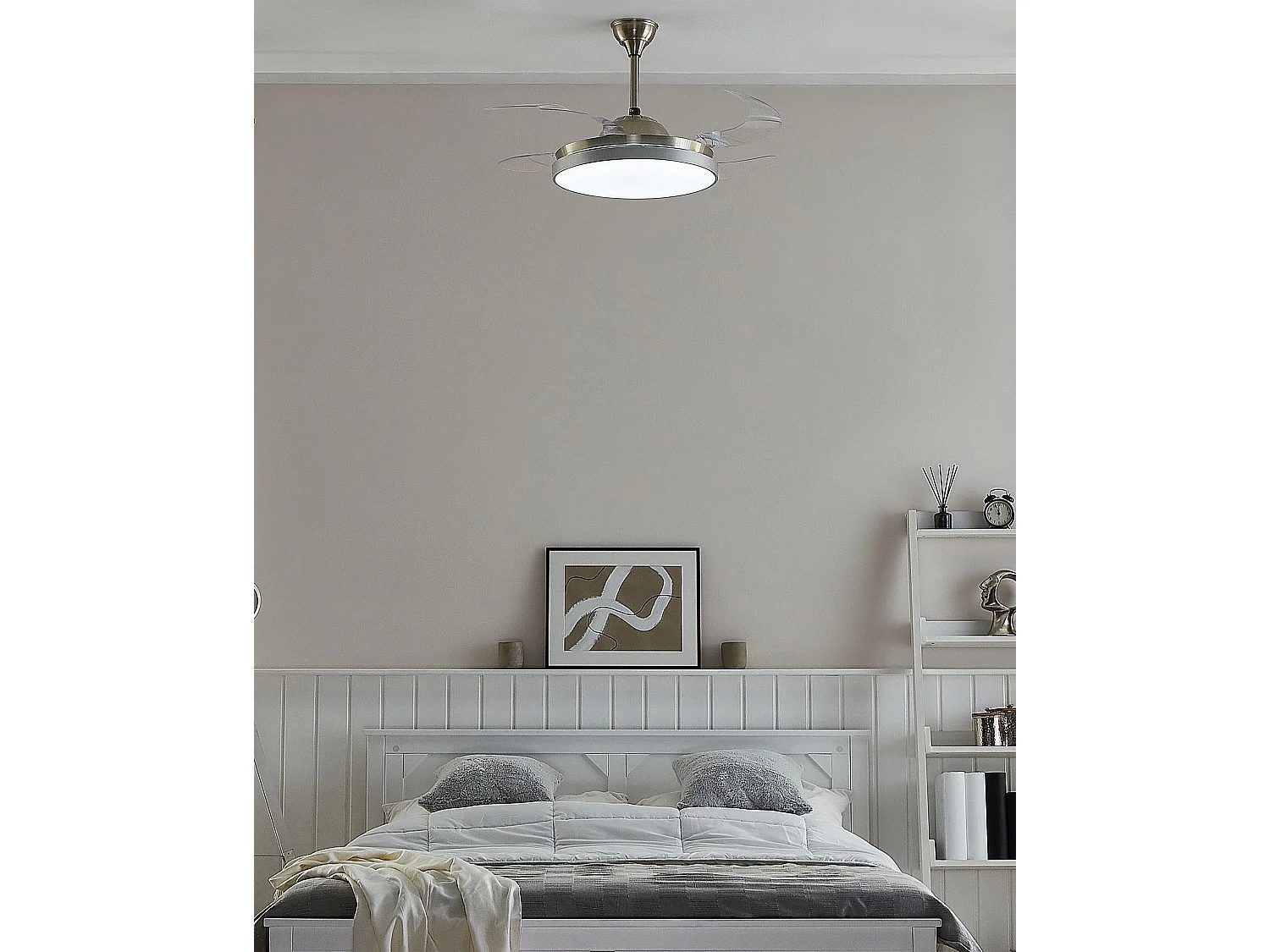 Ventilateur de plafond avec lampe IBAR Avec télécommande LED Transparent