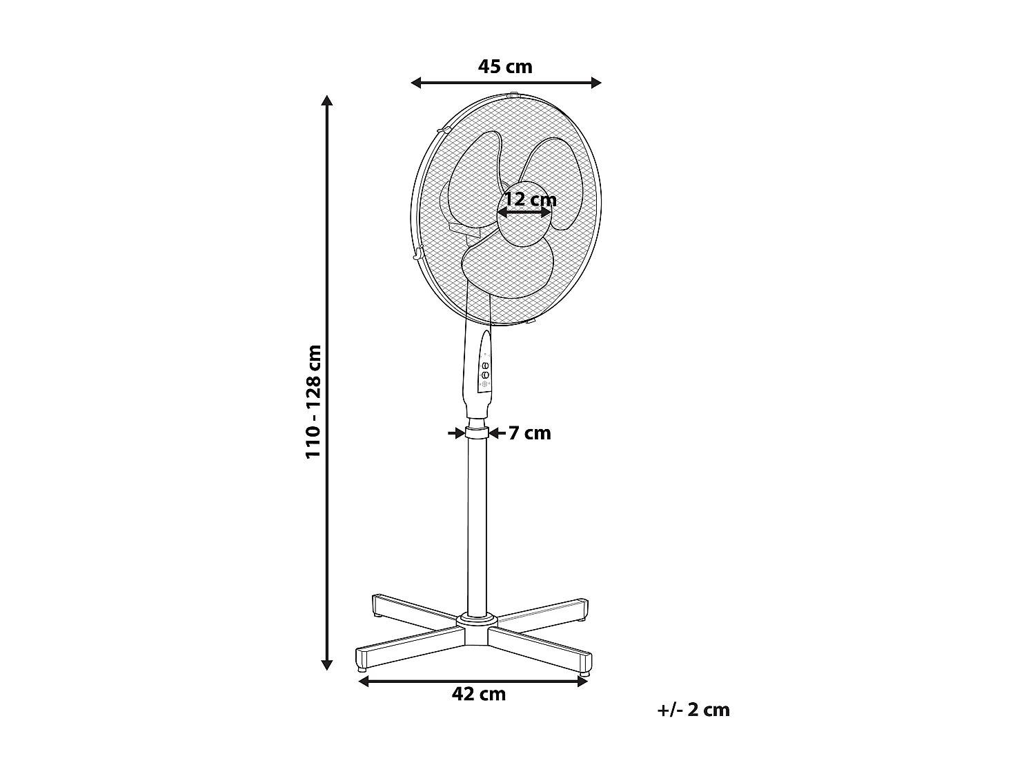 Ventilateur sur pied en métal noir SPAY