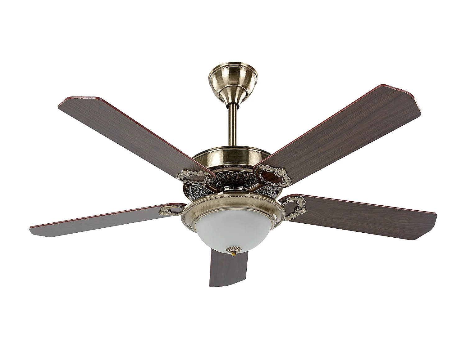 Ventilateur de plafond avec lampe BEGEJ Avec télécommande Marron foncé