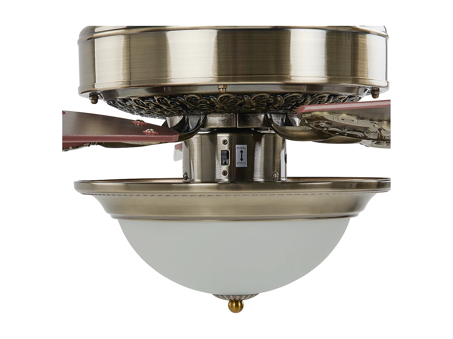 Ventilateur de plafond avec lampe BEGEJ Avec télécommande LED Marron foncé