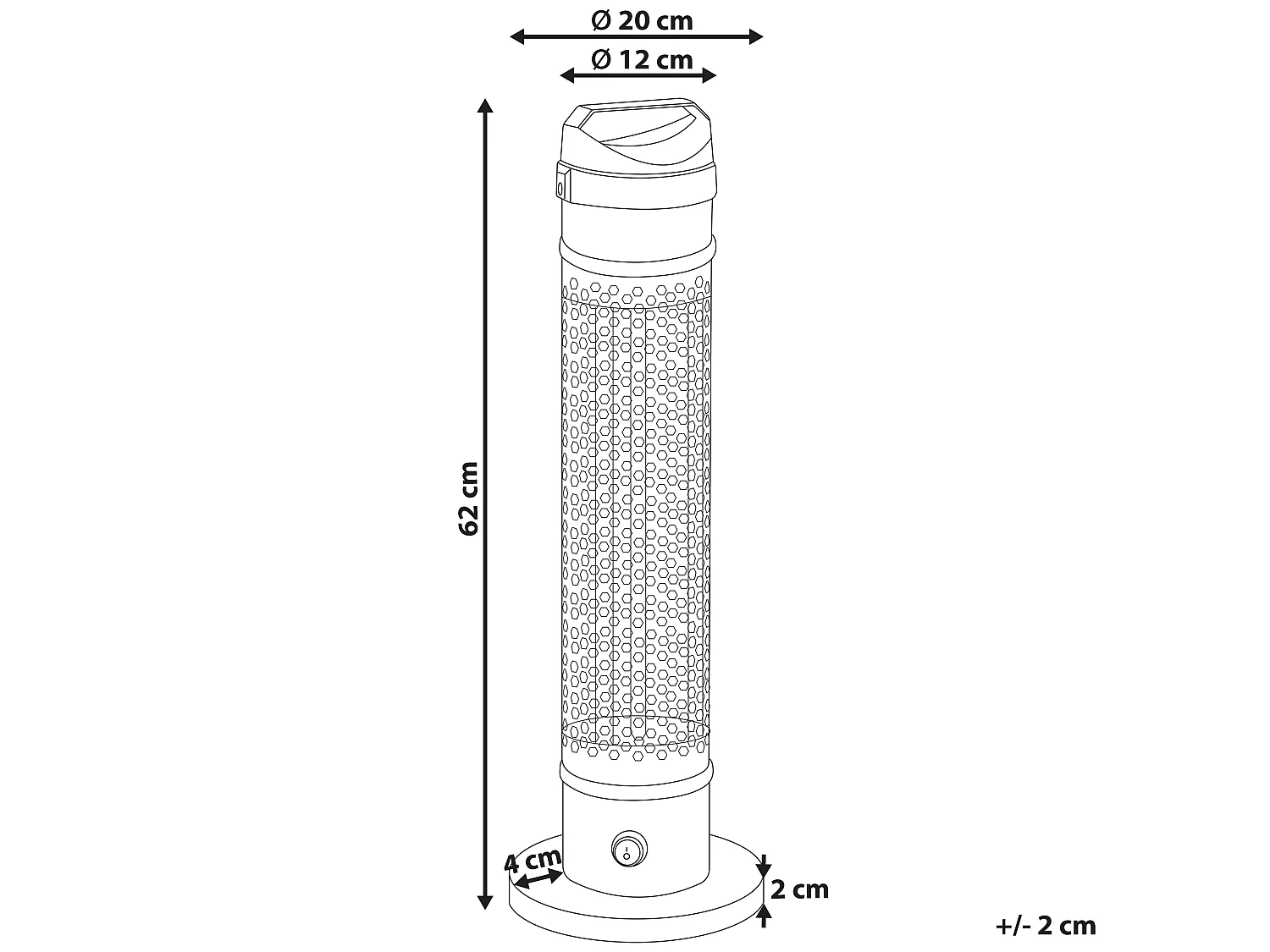Estufa de infrarrojos de pie para exterior KRAKATOA 1000 W Negro