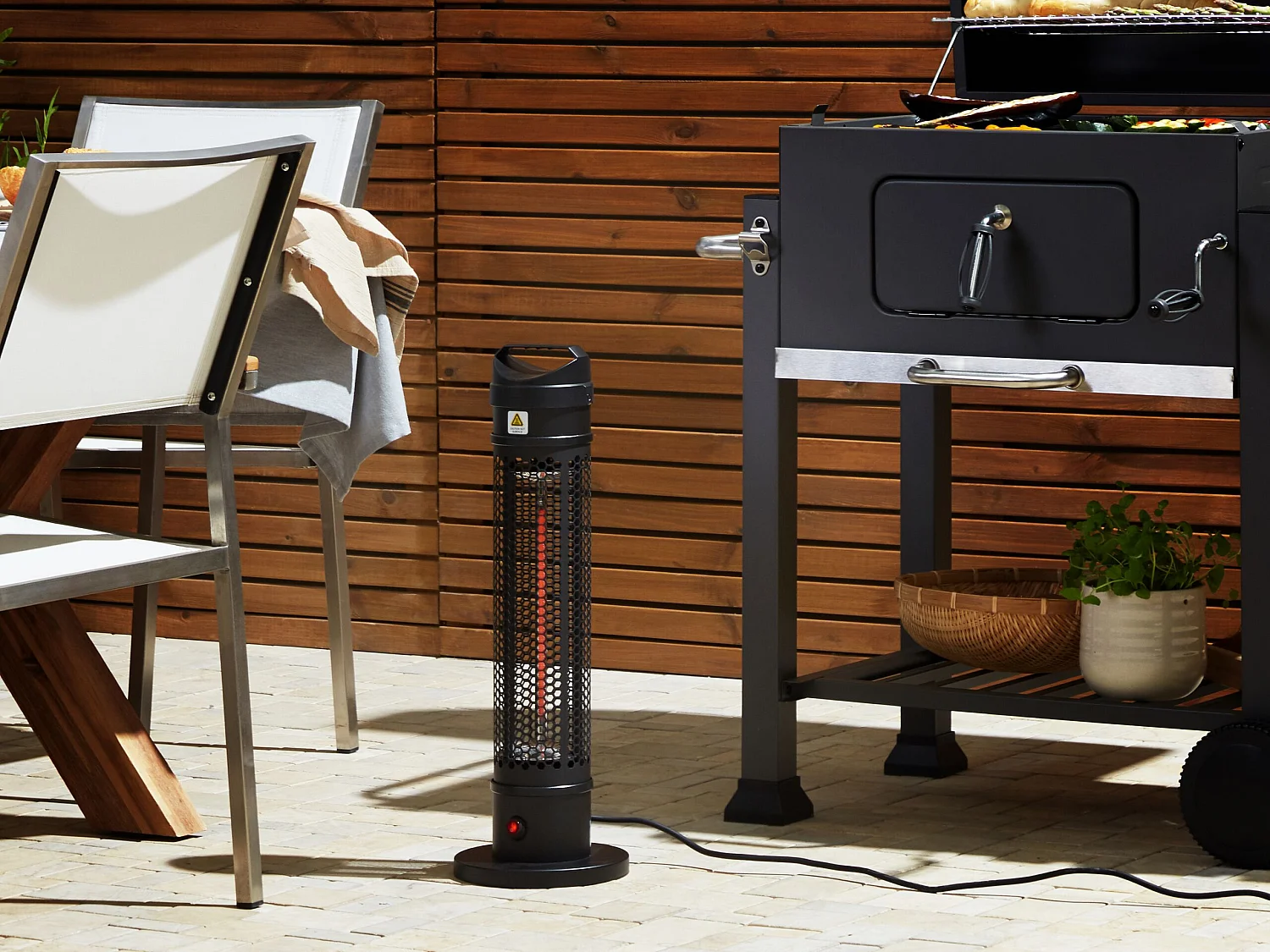 Chauffage de terrasse infrarouge autoportant KRAKATOA 1000 W Noir