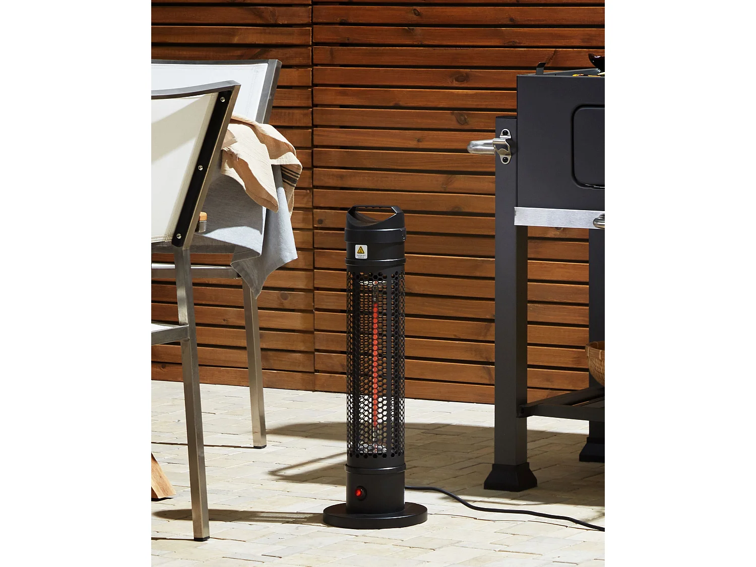 Chauffage de terrasse infrarouge autoportant KRAKATOA 1000 W Noir