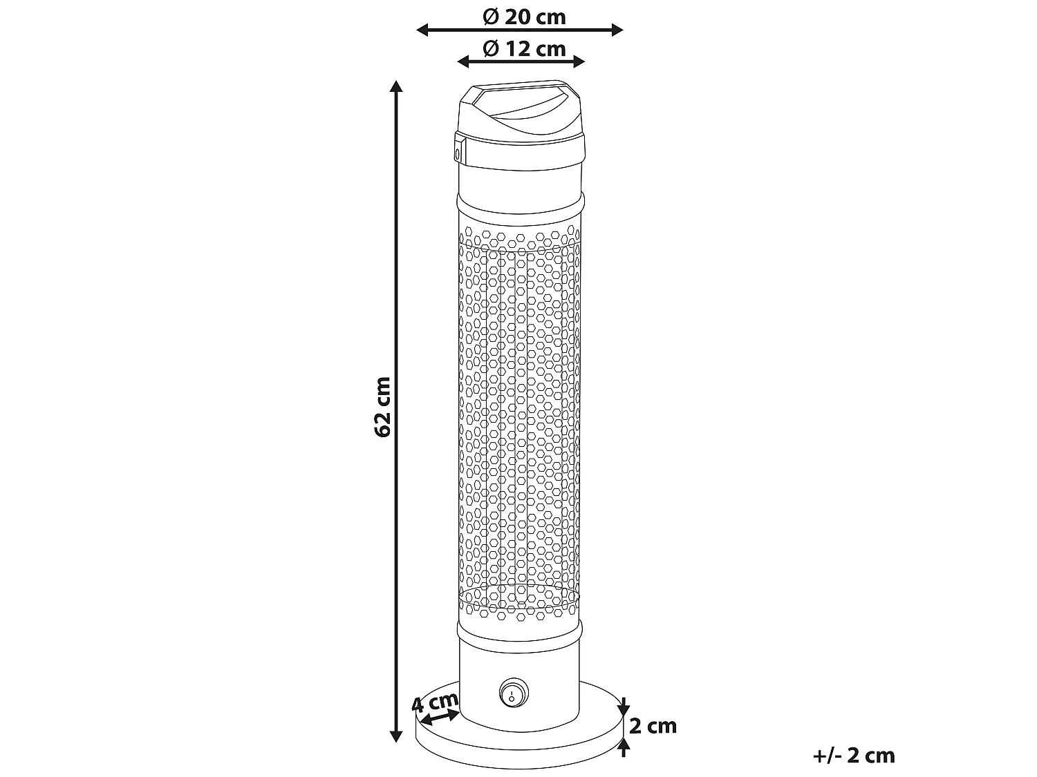 Riscaldatore a infrarossi da patio a piantana KRAKATOA 1000 W Nero