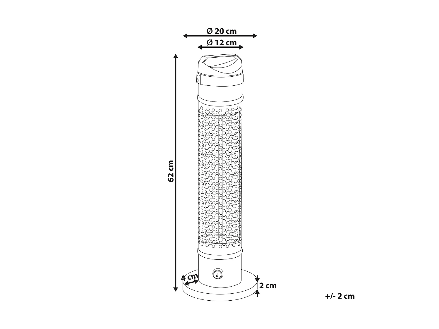Chauffage de terrasse infrarouge autoportant KRAKATOA 1000 W Noir