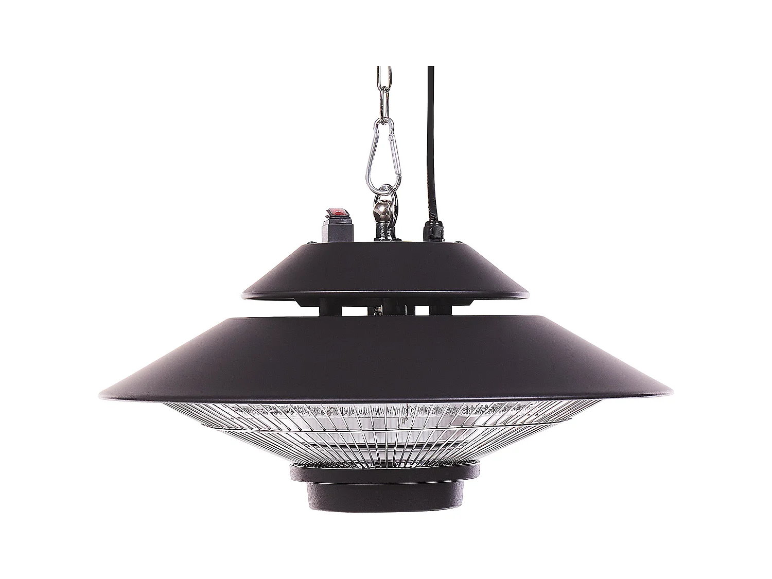Chauffage de terrasse infrarouge suspendu MERAPI 1500 W Avec télécommande Noir