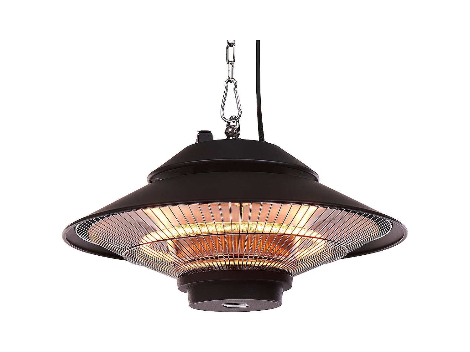 Chauffage de terrasse infrarouge suspendu MERAPI 1500 W Avec télécommande Noir
