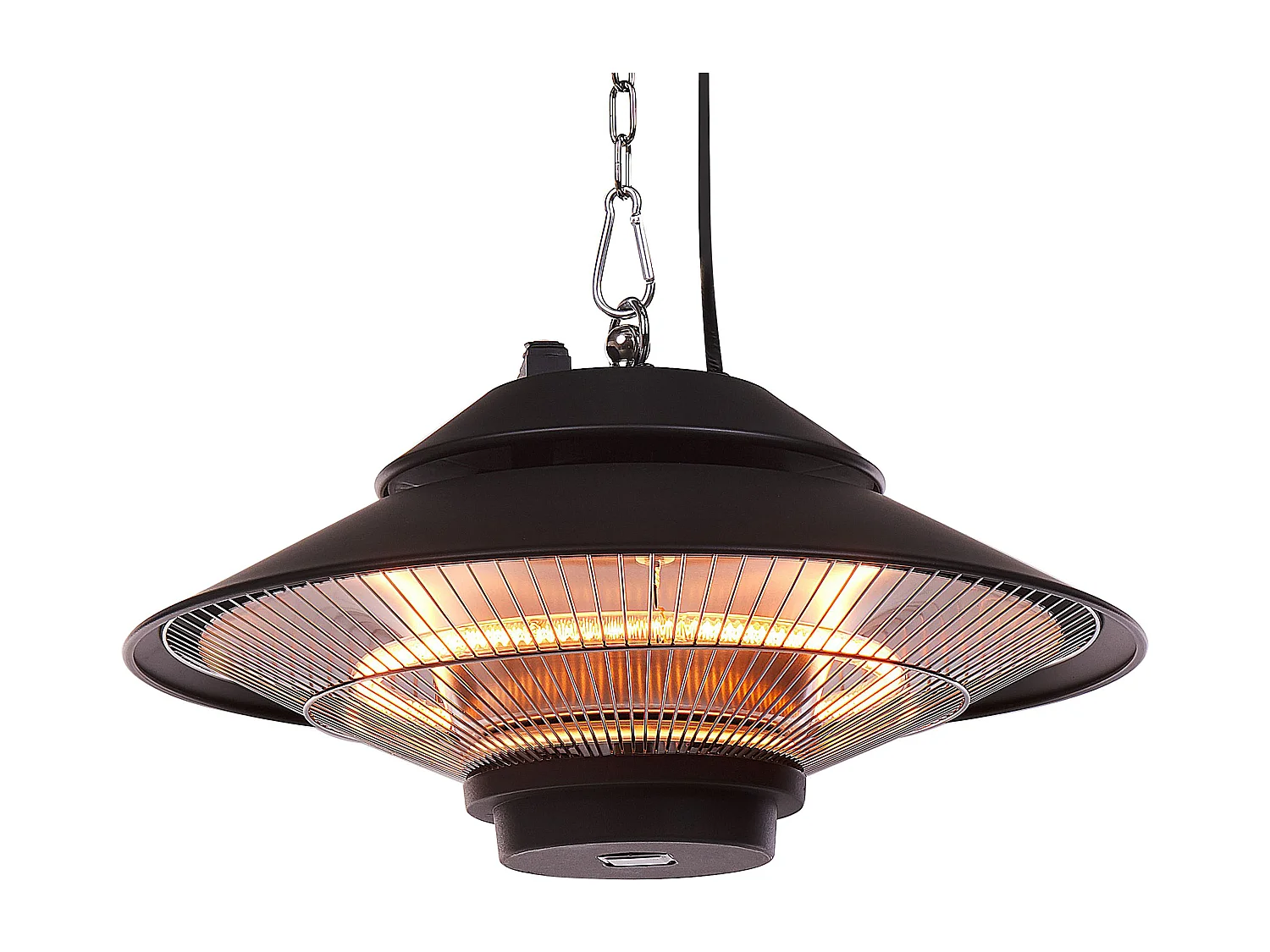 Outdoor Elektro Decken Heizstrahler Aluminium schwarz 1500 Watt Infrarot Merapi