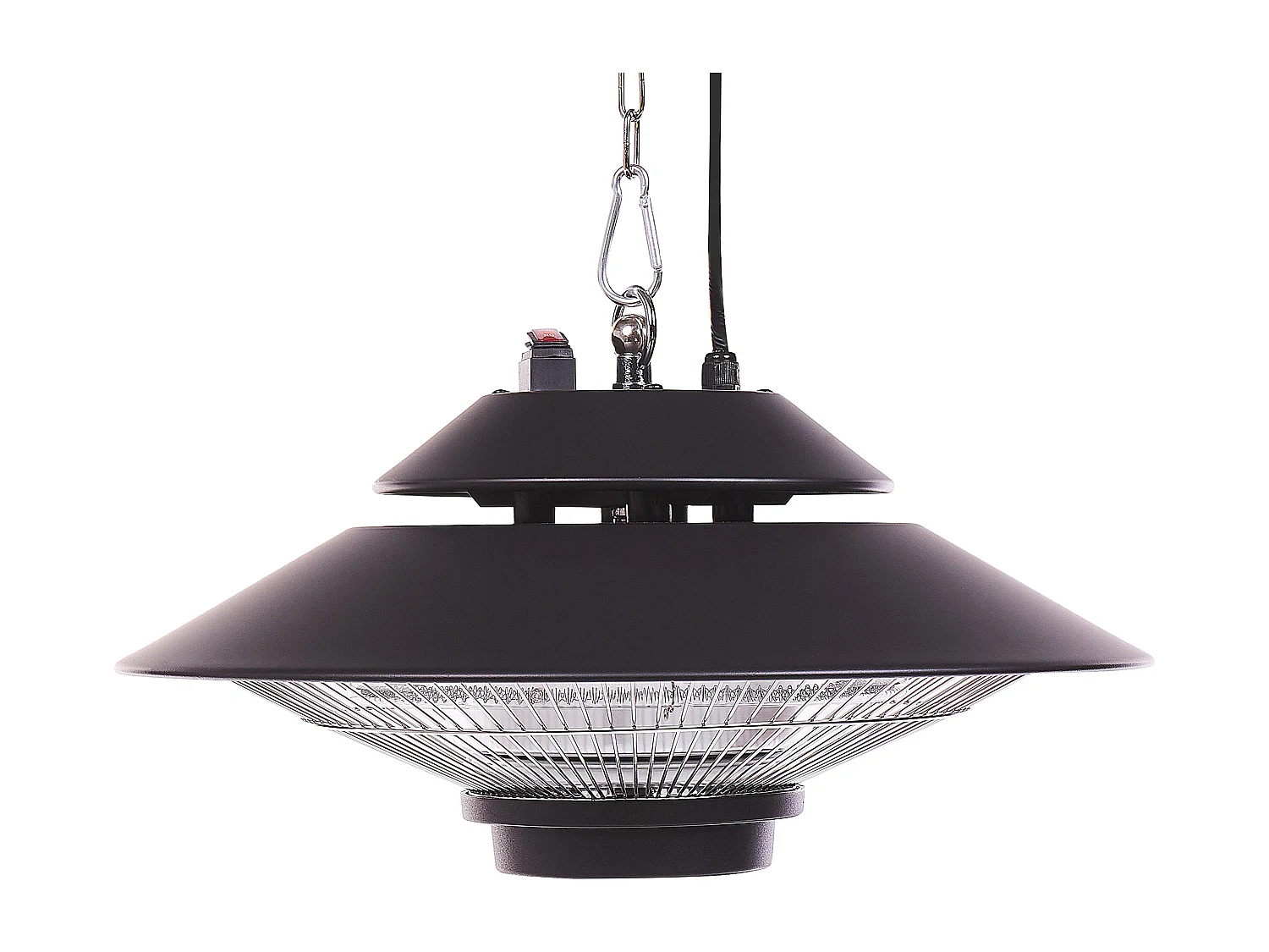 Chauffage de terrasse infrarouge suspendu MERAPI 1500 W Avec télécommande Noir