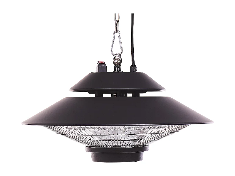 Chauffage de terrasse infrarouge suspendu MERAPI 1500 W Avec télécommande Noir