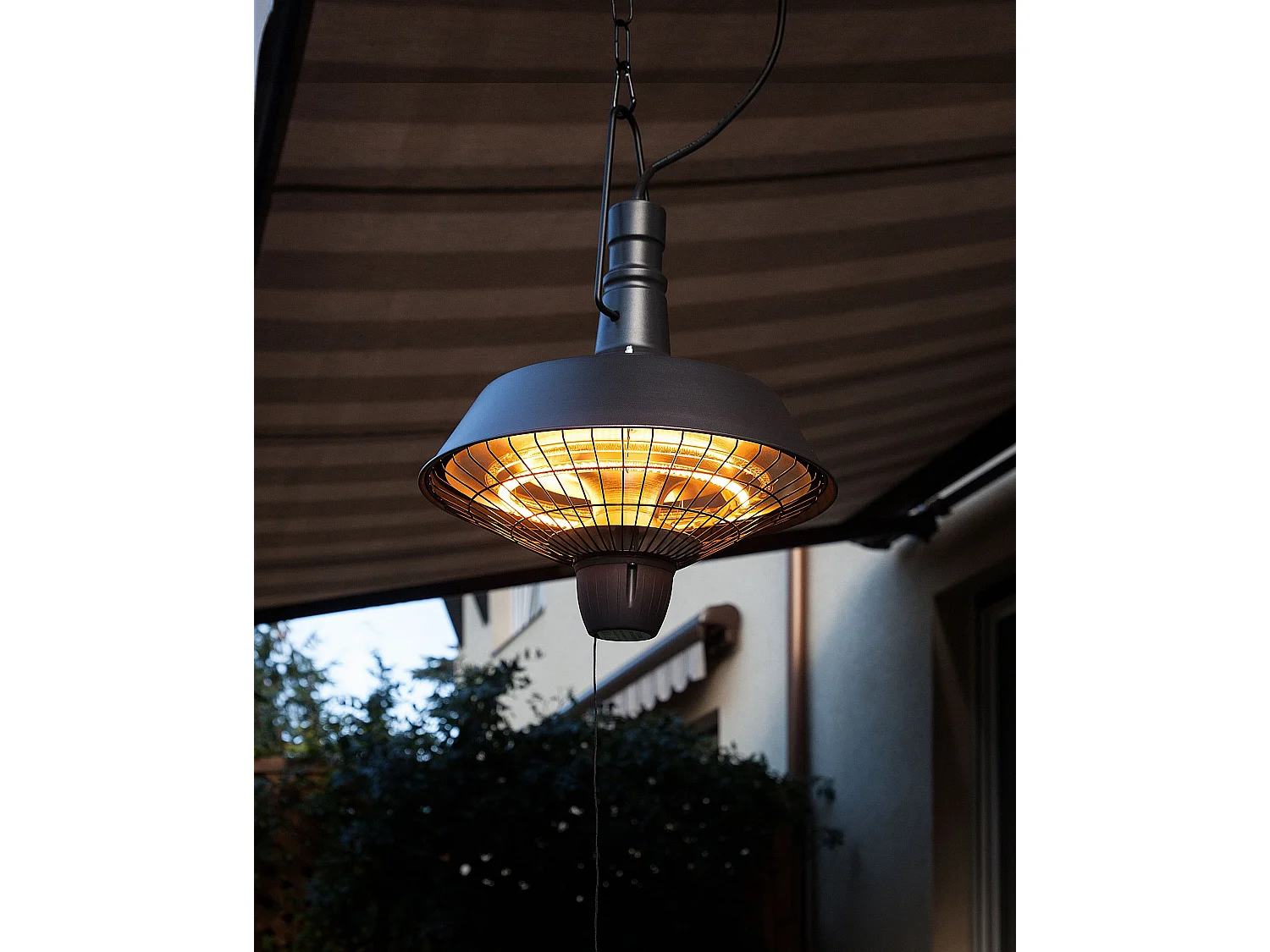 Chauffage de terrasse infrarouge suspendu AMIATA Noir