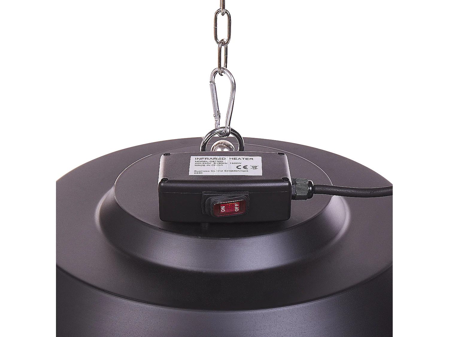 Chauffage électrique suspendu 1500 W noir SANGAY