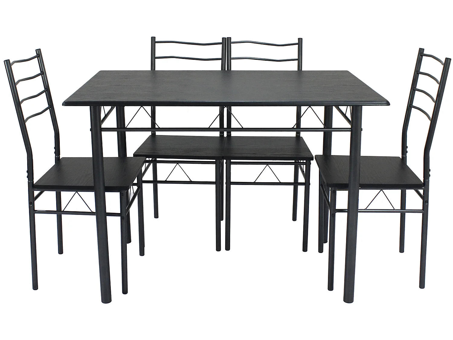 Ensemble de Table et 4 chaises Lima pour Salle à Manger Noir/Gris