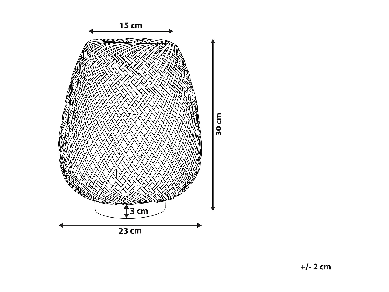 Stilvolle Tischleuchte aus Bambusholz 30 cm hellbraun / schwarz Bomu