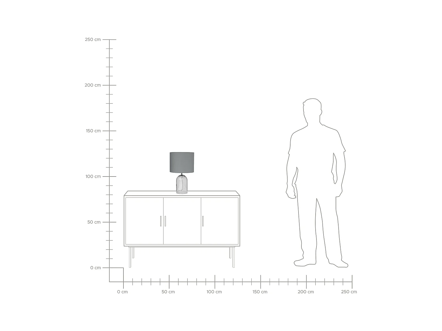 Lampa stołowa DEVOLL Szkło Szary