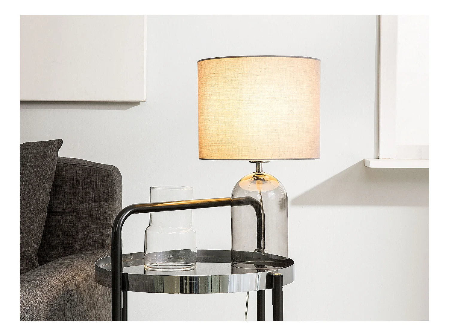 Lampa stołowa DEVOLL Szkło Szary