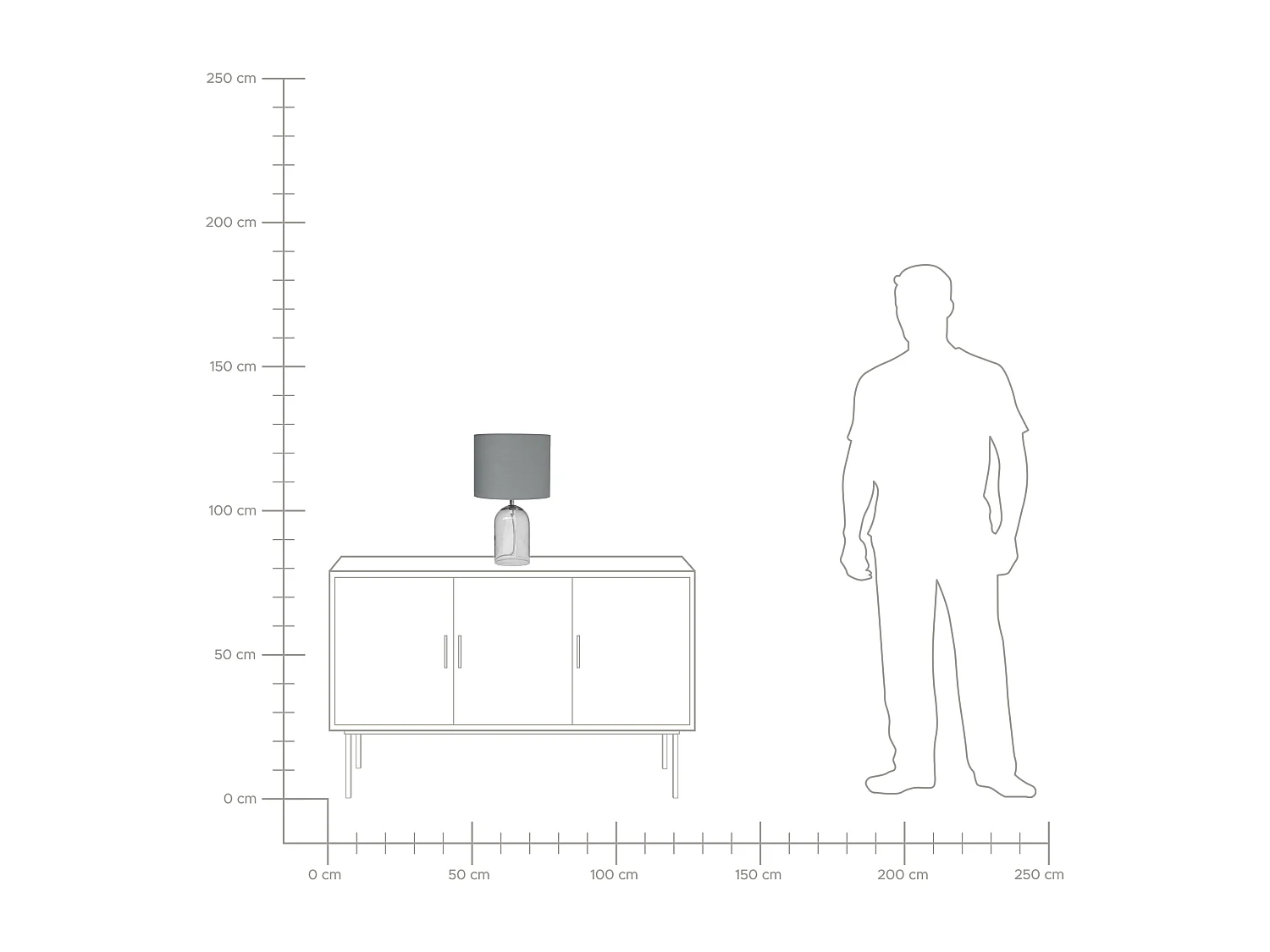 Candeeiro de mesa DEVOLL Vidro Cinzento