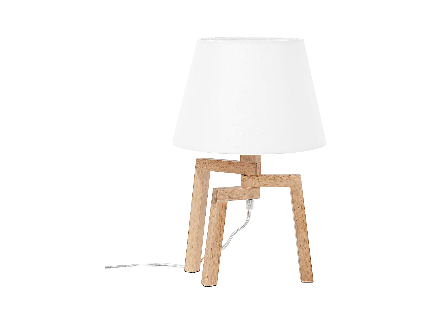Lampe à poser NALON Bois de chêne Marron/blanc